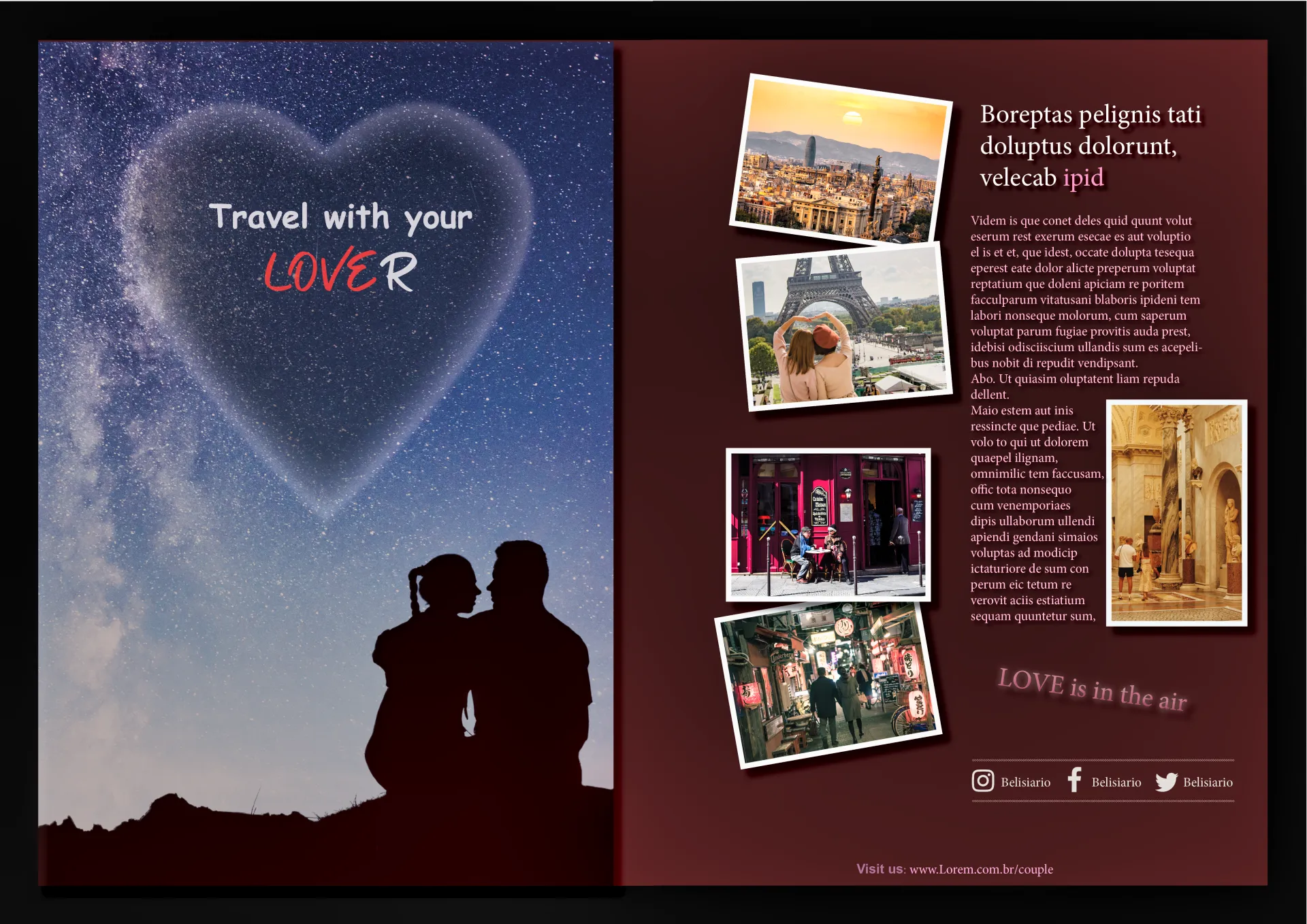 Final version of an article of two pages about travel elaborated on the software Adobe InDesign.